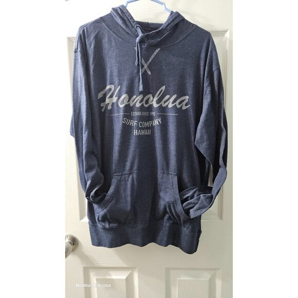 Honolua Surf Company Hoodie Navy Blue Pullover With Kangaroo Pocket & Drawstring - Picture 3 of 7